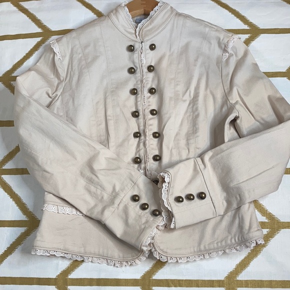 Soda Blu Tan eyelet lace military style jacket - Picture 5 of 8